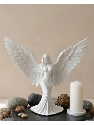 Marsilyan Minimalist Melek İnsan Figürlü 3d Heykel Dekoratif Biblo Ev Dekoru