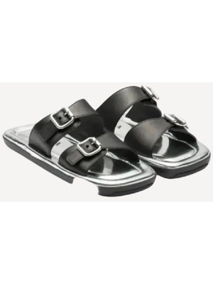 Prada Sport Çift Kayışlı Deri Kadın Sandalet