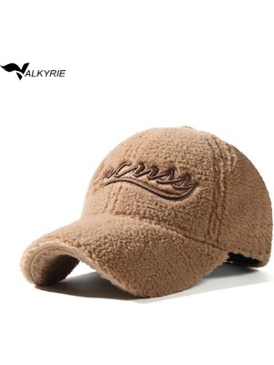 Valkyrie Peluş Şapka Kadın Erkek Unisex Kışlık Şapka Nakışlı Ayarlanabilir Teddy Şapka Açık Kahve