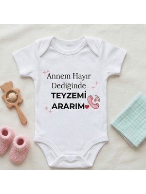 Egg Baby Teyze Yazılı Bebek Zıbın Teyzem Temalı Komik Tasarımlı Bebek Body %100 Pamuk Cool Havalı