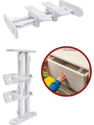 Kaia Life 4 Adet Bebek Çuk Koruma Kilidi - Dolap Çekmece Kilidi Sürgülü Kilit