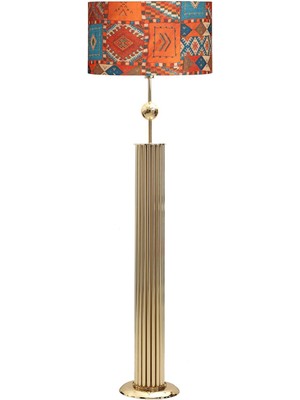 Epifanio Odeon Gold Kaplama Küre Detaylı Metal Çubuk Lambader - Cappadocia Desenli