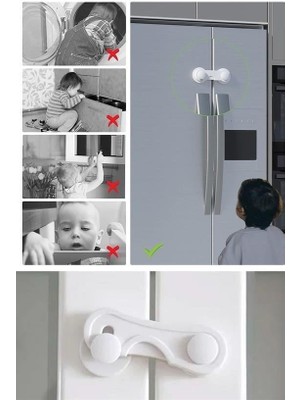 Kaia Life Bebek Çuk Güvenliği Çekmece ve Dolap Için Kendiliğinde Yapışkanlı Vidasız Kapak Kilidi