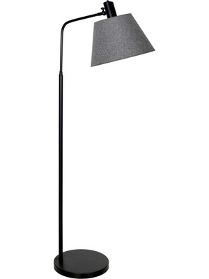 Vinner Rivoli Statik Siyah Kaplama Tek Ayaklı Metal Lambader - Hasır Gri