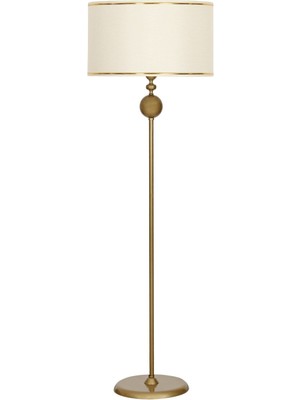 Vinner Conic Tek Ayaklı Metal Lambader Gold Şeritli Krem Renkli PVC Malzeme İle Modern Aydınlatma