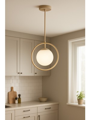 Vinner Halo Onze –krem Metal Tekli Cam Sarkıt Avize