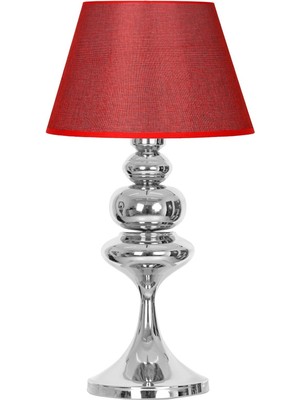 Vinner Balance Krom Kaplama Özel Tasarım Metal Abajur - Pre Kırmızı