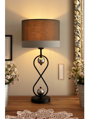 Vinner Forever Statik Siyah Krom Küreli Metal Abajur - Gri Antrasit