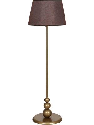 Epifanio Lima Eskitme Kaplama Düz Metal Ayaklı Lambader - Hasır Koyu Kahve