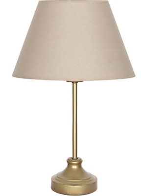 Vinner Onze Eskitme Mat Gold Metal Abajur, Masa Lambası - Krem