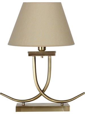 Vinner Koch Eskitme Mat Gold Kaplama Metal Abajur - Hasır Bej