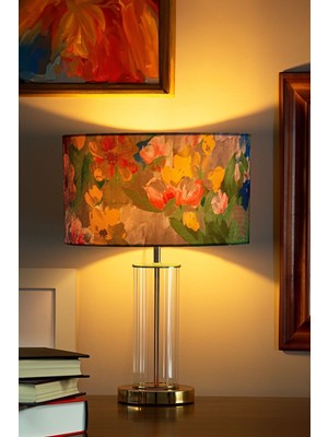 Vinner Nuuk Noa Gold Kaplama Detaylı Modern Cam Abajur - Violet Desenli