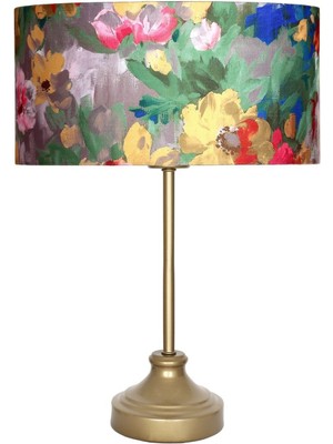 Vinner Onze Eskitme Mat Gold Metal Abajur, Masa Lambası - Violet