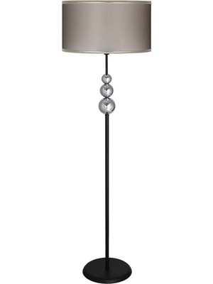 Vinner Üçlü Krom Küre Tek Ayaklı Siyah Metal Lambader - Krom Orego