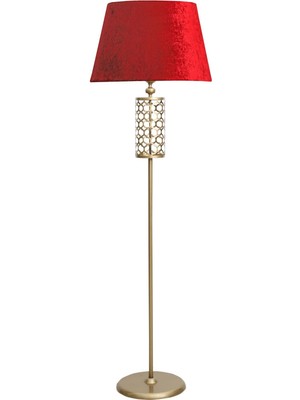 Epifanio Laser 5709 Eskitme Kaplama Metal Lambader - Kırmızı Kadife