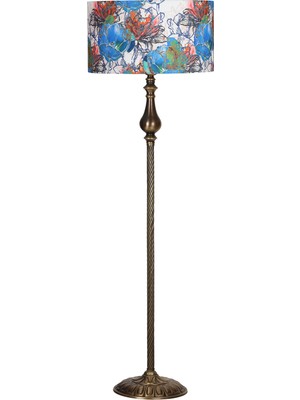 Epifanio Madelyn Eskitme Burgulu Metal Lambader - Flowers Desenli