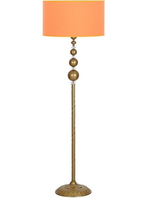 Epifanio Alfa Eskitme Kaplama Kristal Üçlü Küre Metal Lambader - Turuncu