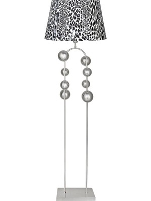 Epifanio Krom Kaplama Metal Lambader - Leopar Desenli