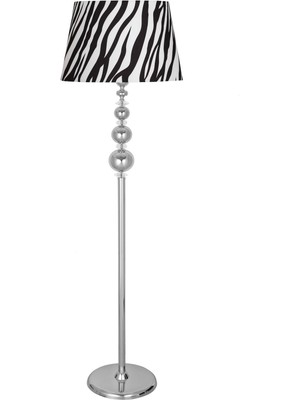 Vinner Kristal Taşlı Üçlü Küre Krom Kaplama Metal Lambader - Zebra