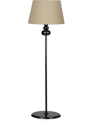 Vinner Balance Siyah Kaplama Özel Tasarım Metal Lambader - Çuval Bezi Efektli