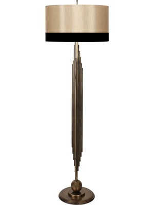 Vinner Marche Eskitme Mat Gold Kaplama Metal Lambader - Siyah Mataro