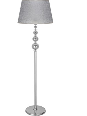 Vinner Kristal Taşlı Üçlü Küre Krom Kaplama Metal Lambader - Gri Kırçıl