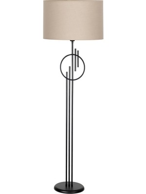 Vinner Seattle Statik Siyah Tek Ayaklı Metal Lambader - Krem