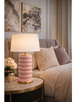 Vinner Luxury – Silvara Seramik Abajur | Model: VL-SV30-PNK