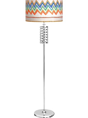 Epifanio Laser 5706 Krom Kaplama Metal Lambader - Krem Dalgalı