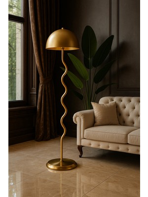 Epifanio Waveline Eskitme Mat Gold Zig Zag Formlu Metal Lambader