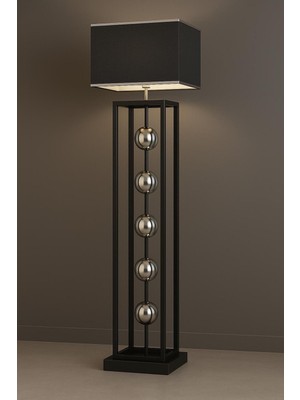 Vinner Orbix Krom Lambader - Modern Ayaklı Lamba Krem Başlık Krom Gövde