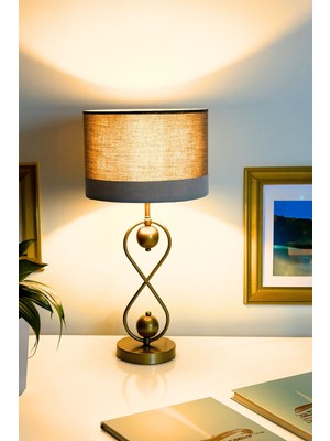 Vinner Forever Eskitme Mat Gold Metal Abajur - Gri Antrasit