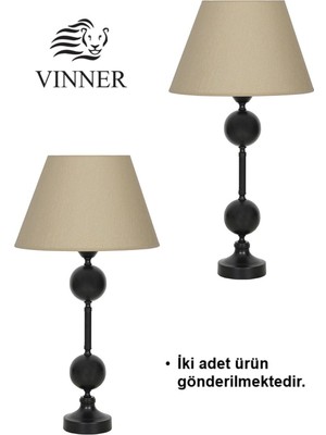 Vinner Passy Statik Siyah Metal Abajur