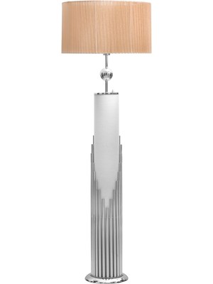 Epifanio Doha Krom Kaplama Gövde Işıklı Özel Tasarım Metal Lambader - Organize Kahve