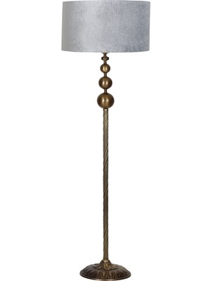 Epifanio Vega Eskitme Üçlü Küre Tek Ayaklı Metal Lambader - Gri Kadife