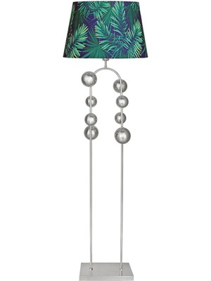 Epifanio Krom Kaplama Metal Lambader - Yaprak Desenli