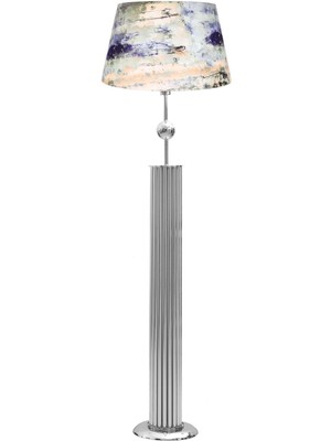 Epifanio Odeon Krom Kaplama Küre Detaylı Metal Çubuk Lambader - Blumixed