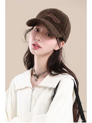 Valkyrie Peluş Şapka Kadın Erkek Unisex Kışlık Şapka Nakışlı Ayarlanabilir Teddy Şapka Koyu Kahve