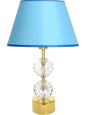 Vinner GLD-KRS01 Gold Ayaklı Kristal Abajur - Turkuaz