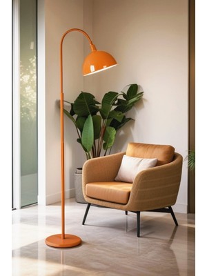 Vinner Turuncu Lambader Oynar Başlık Modern Dekoratif Metal Oturma Odası Çalışma Odası Zemin Lambası