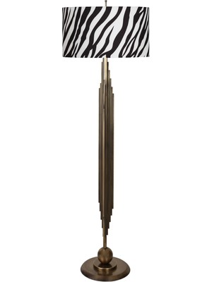 Epifanio Marche Eskitme Mat Gold Kaplama Metal Lambader - Zebra