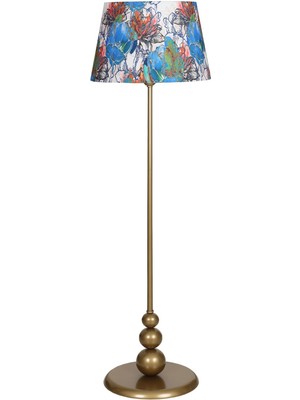 Epifanio Lima Eskitme Kaplama Düz Metal Ayaklı Lambader - Flowers Desenli