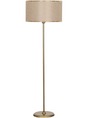 Epifanio Conic Eskitme Tek Ayaklı Metal Düz Lambader Çuval Bezi Efektli