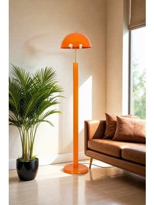 Vinner Noa Turuncu Orange Mushroom Lambader Modern Dekoratif Metal Oturma Odası Çalışma Odası Zemin Lambası