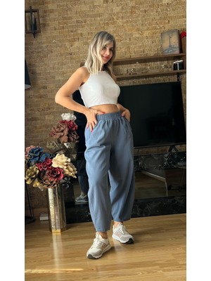 Cardella Kadın %100 Pamuk Gabardin Cepli Şalvar Pantolon