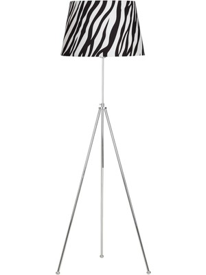 Epifanio Noa Krom Kaplama Tripod Boyu Ayarlanabilir Metal Lambader - Zebra Desenli