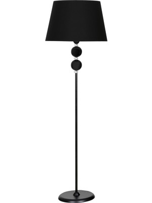 Epifanio Delhi Siyah Çift Küre Kristal Taşlı Metal Lambader - Siyah