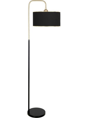 Vinner Potenza Eskitme Detaylı Siyah Metal Lambader - Gold Siyah