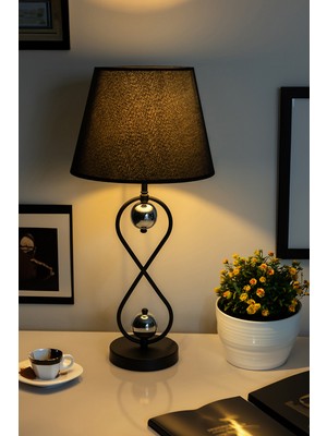 Vinner Forever Statik Siyah Krom Küreli Metal Abajur - Siyah