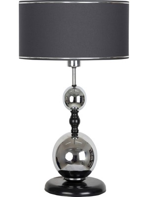 Vinner Pau Krom Kaplama Ikili Küre Özel Tasarım Metal Abajur - Krom Şeritli Beyaz